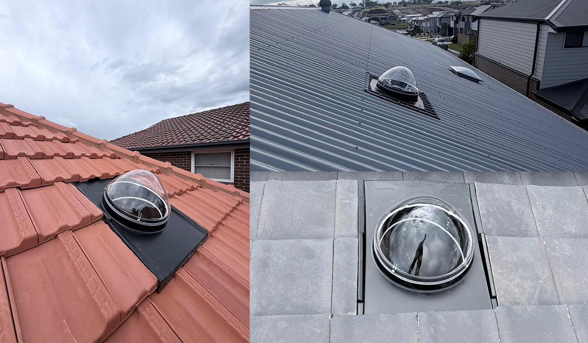 MaxLight Skylights on different type of roofs
