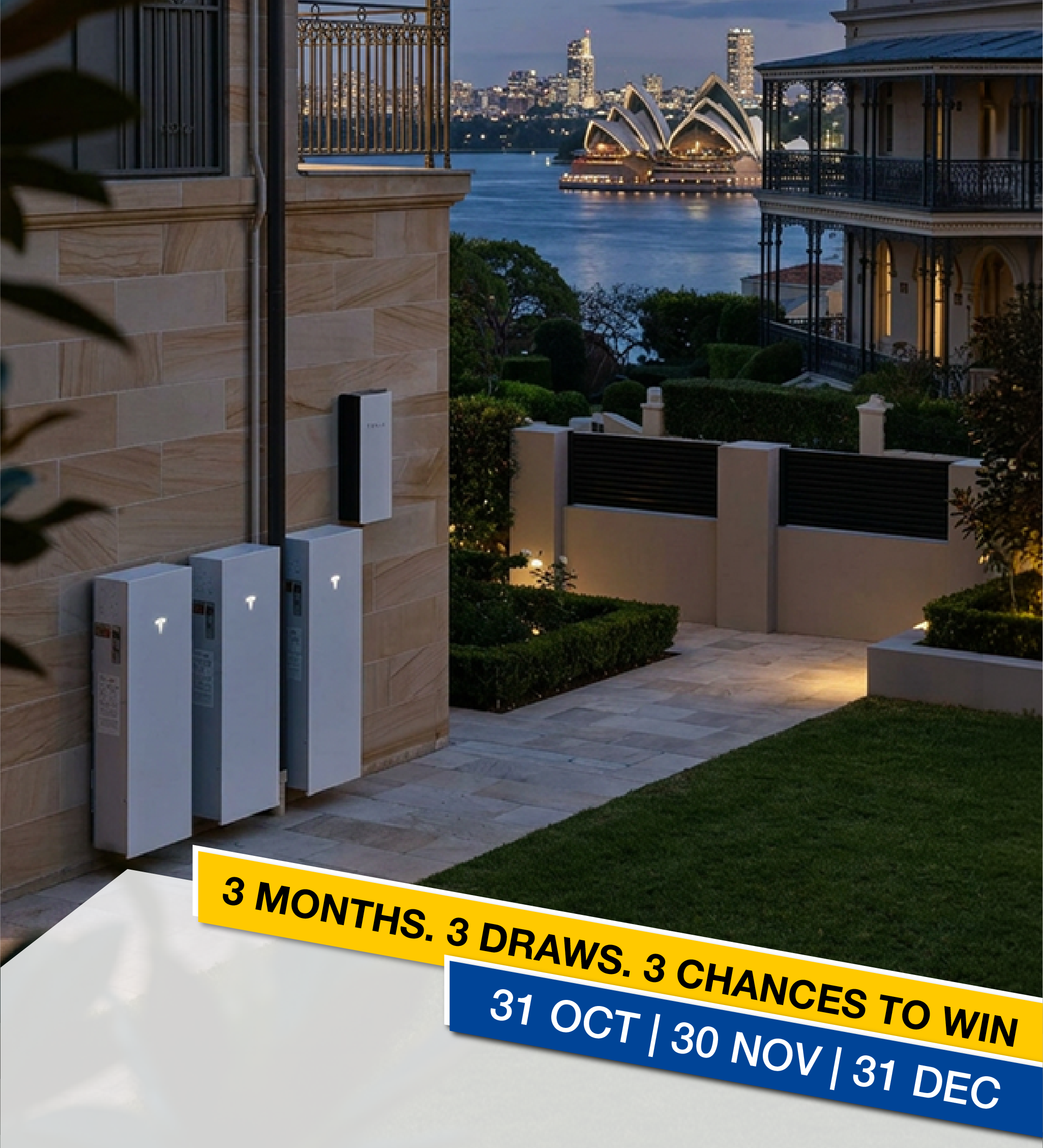 Win a $9,000 Tesla Powerwall Expansion. 3 Winners 